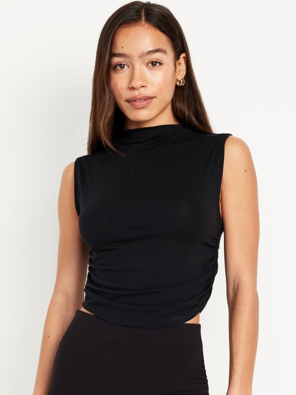 Old Navy Black Sleeveless Mock Neck Tank